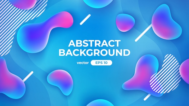 Abstract geometric background. Dynamic fluid shapes composition. Liquid drops.