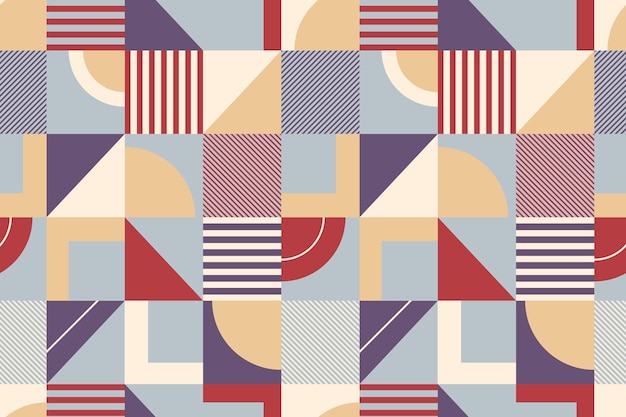 Abstract geometric background seamless pattern with shapes and lines