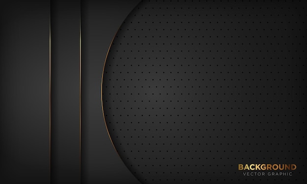 Abstract geometric black background with gold line