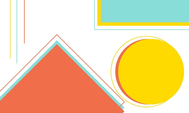 abstract geometric blue red yellow colors active lines background template design for social media banner card