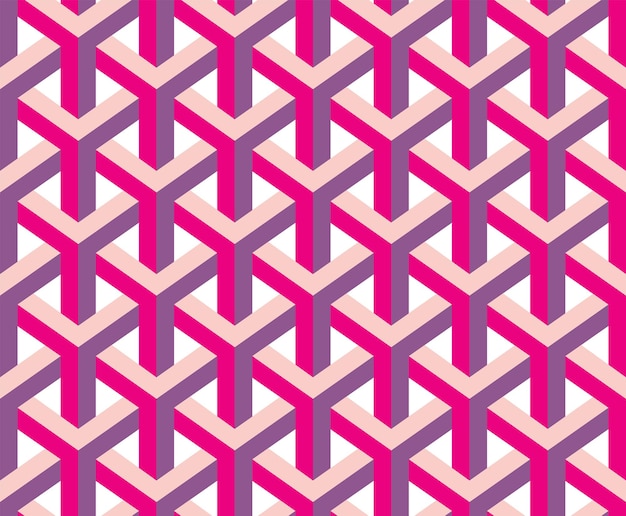 abstract geometric complex stripes trident polygon perspective seamless vector pattern trendy