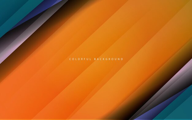 Abstract geometric overlap layer shape orange and blue color