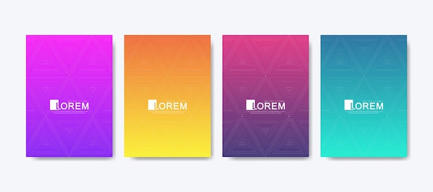 Abstract geometric pattern background with lines texture Modern colorful abstract gradient pattern background for poster cover design web brochure leaflet flyer banner Wave shapes bright gradient