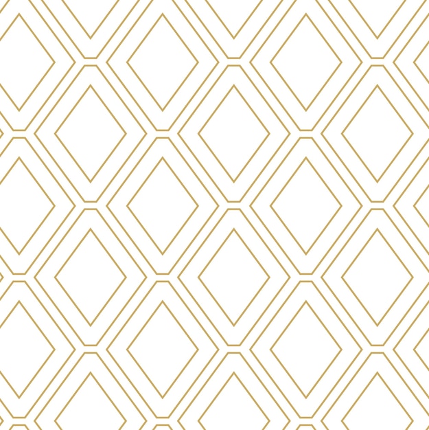 Abstract geometric pattern with squares crosses stripes lines Seamless vector background White and gold ornament Modern reticulated graphic design