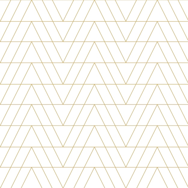 Abstract geometric pattern with triangles stripes lines Seamless background White and gold ornament