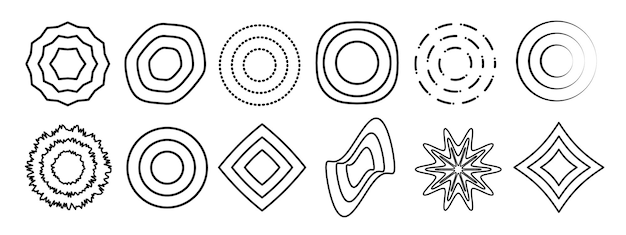 abstract geometric shapes vector illustration of round objects and circles line elements signs and round forms