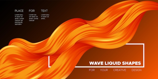 Abstract gradient 3d waves liquid shapes design