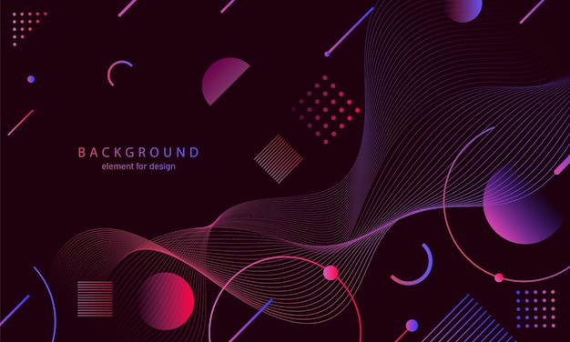 Abstract gradient background. Stylized wave and line element for design. Curved wavy smooth stripe.