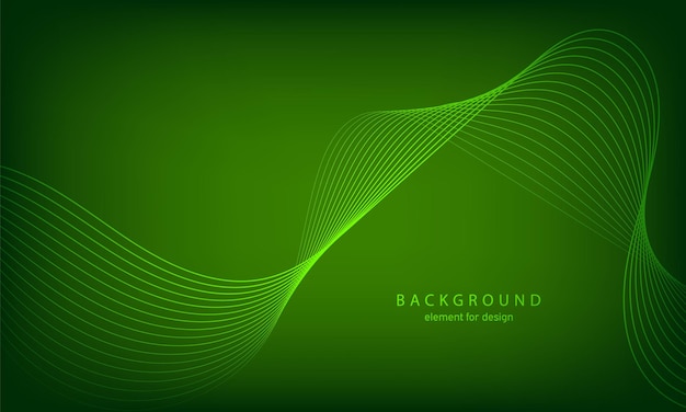 Abstract gradient background. Trendy color green. Colorful wave element for design.
