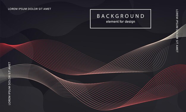 abstract gradient background wave element for design poster colorful shiny lines vector