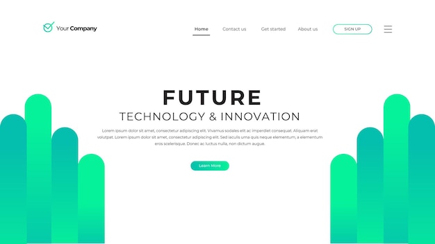 Abstract gradient landing page template Geometric background dynamic shapes composition for web