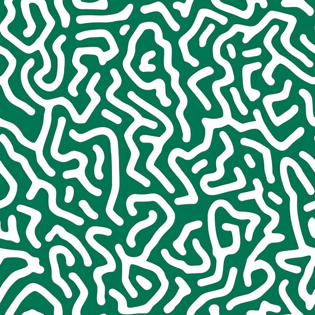 Abstract Green and White Seamless Pattern