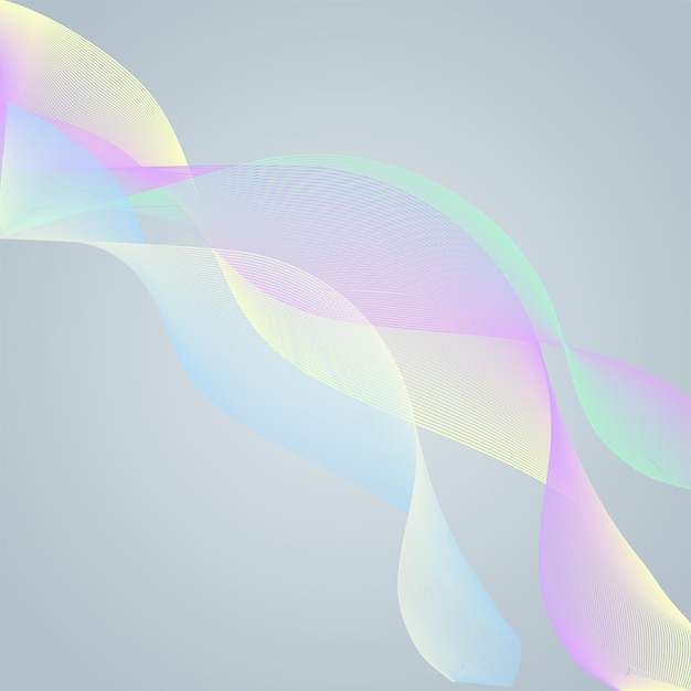 abstract halftone colorful smooth wave on a light teal bacakground curved twisted slanting design