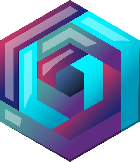 Abstract hexagon line logo illustration in trendy and minimal style
