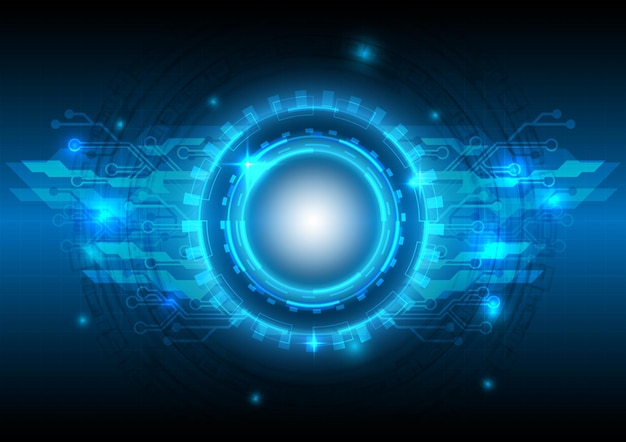 Abstract hologram hitech background Data of virtual reality technology electric innovation Circuit board interface Futuristic SciFi glowing HUD circuit