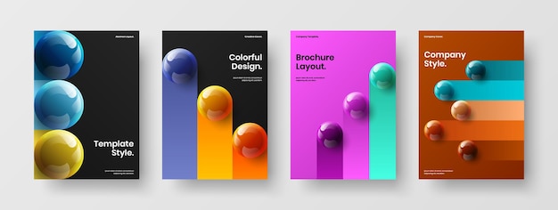 Abstract leaflet A4 vector design layout set