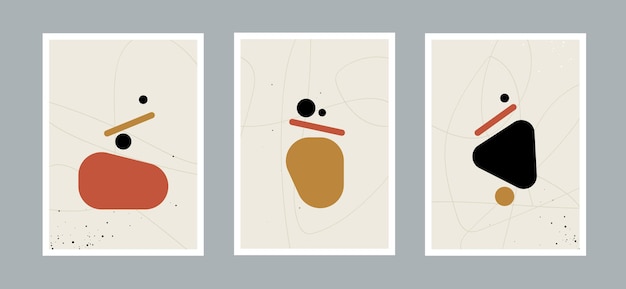 Abstract line arts background with different shapes for wall decoration postcard or brochure cover