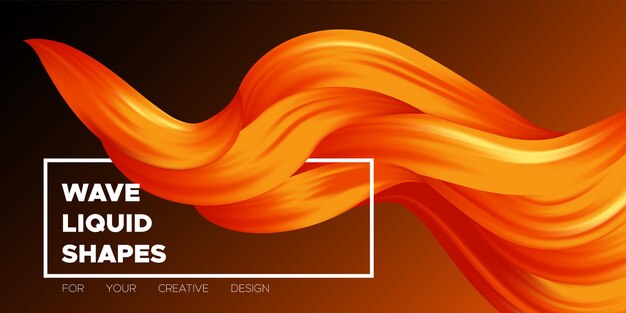 Abstract liquid shapes flow background design