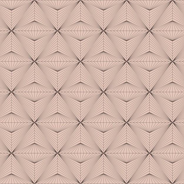 Abstract midcentury linear seamless pattern with art deco geometric diamond shapes on a mocha colored mousse background evoking a soft brown color