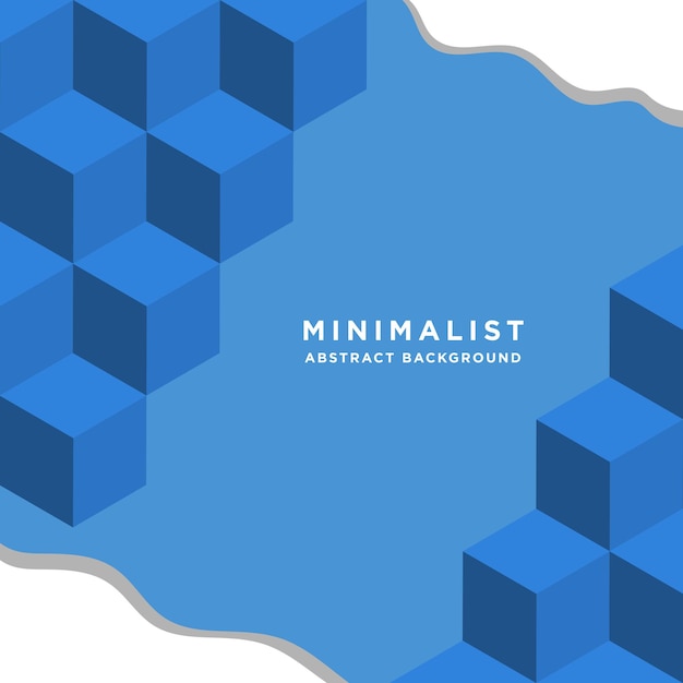 Abstract minimalist square background with blue color