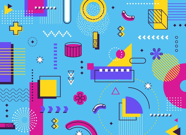 Abstract modern Memphis geometric background
