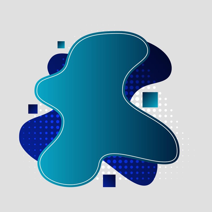 Abstract, modern, shapes, fluids, splash, multicolor, dark blue, turquoise, blue grotto, blue gradient wallpaper background vector illustration