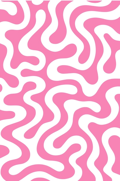 Abstract Organic Pattern Pink On White Background