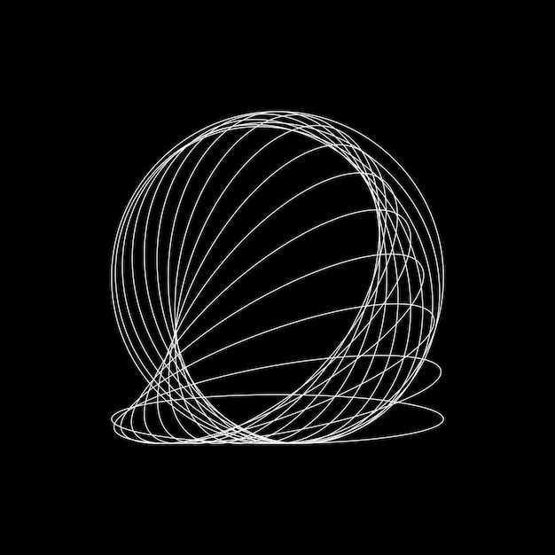 abstract oval lines background with geometric circles . vector rotating ellipse line design .