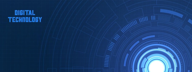 abstract overlap circle digital background, smart lens technology with light effect, design concept