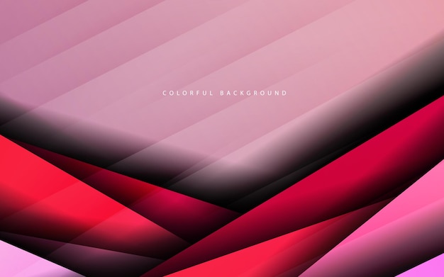 abstract overlap layer shape red background vector