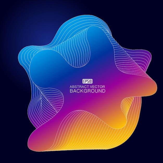 abstract pattern vector background composed of color gradient and wavy lines