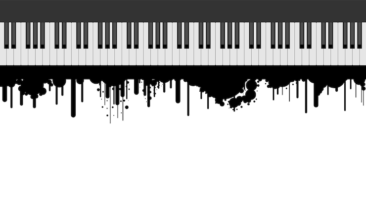 Vektor abstract piano keys music keyboard instrument song melody vector design style