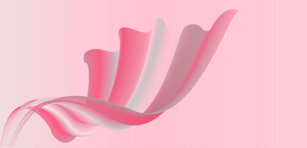 Abstract Pink and White Flowing Wave Design