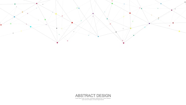 Abstract polygonal background with connecting dots and lines global network connection digital