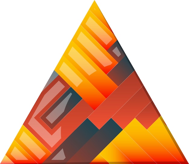 Abstract pyramid triangle logo illustration in trendy and minimal style