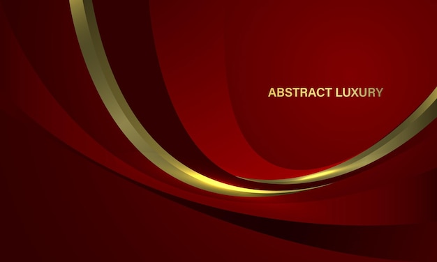 Abstract red gold curve luxury design modern background vector