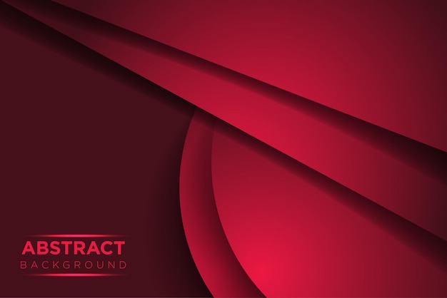 Abstract red paper overlap and circle with text on blank space design modern background