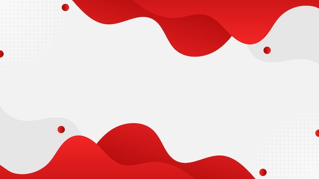 Abstract Red Wave Background with Geometric Accents and Copy Space