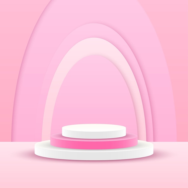 abstract rendering podium stage pedestal platform color 3d scene to show advertising product display