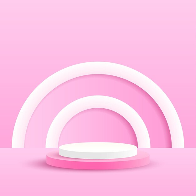 abstract rendering podium stage pedestal platform color 3d scene to show advertising product display