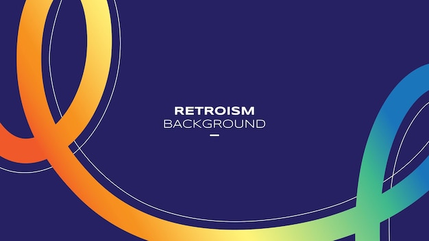 Abstract Retro Background with Swirl Gradient Lines Color Curves Shapes with Neon Gradients