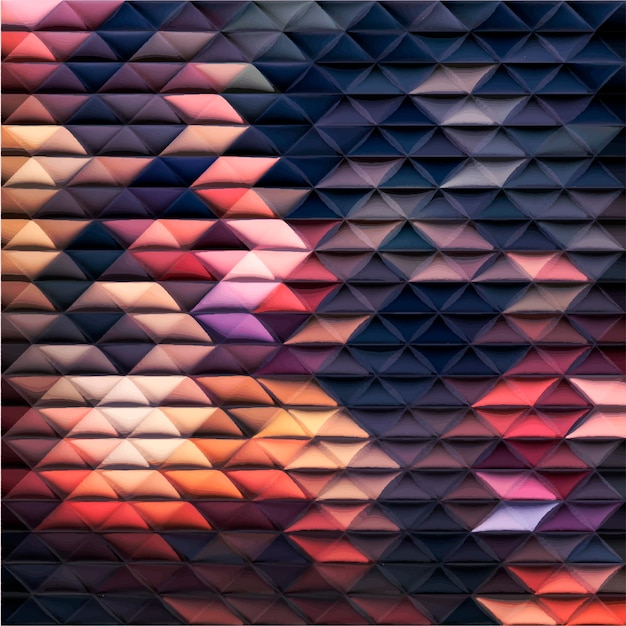 Abstract retro pattern of geometric shapes Colorful 3D gradient mosaic backdrop