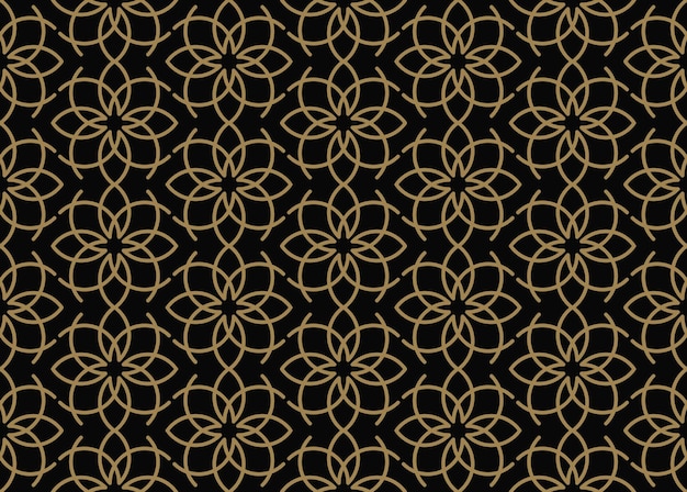 Abstract seamless pattern Geometric line gold ornament Ornamental stylish background