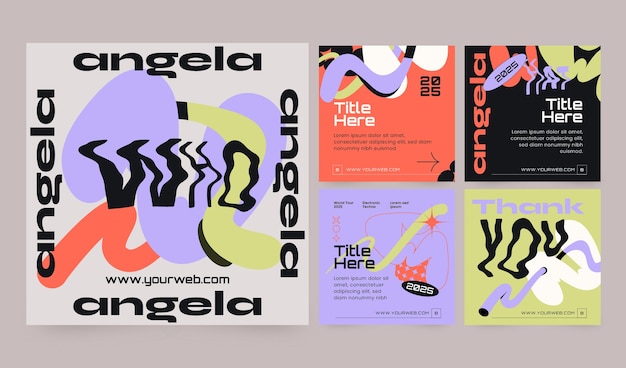 Abstract shape instagram design template