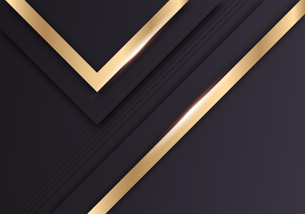 Abstract Shiny Gradient Gold Lines Diagonal Overlap Luxurious Dark Background with Space for Text