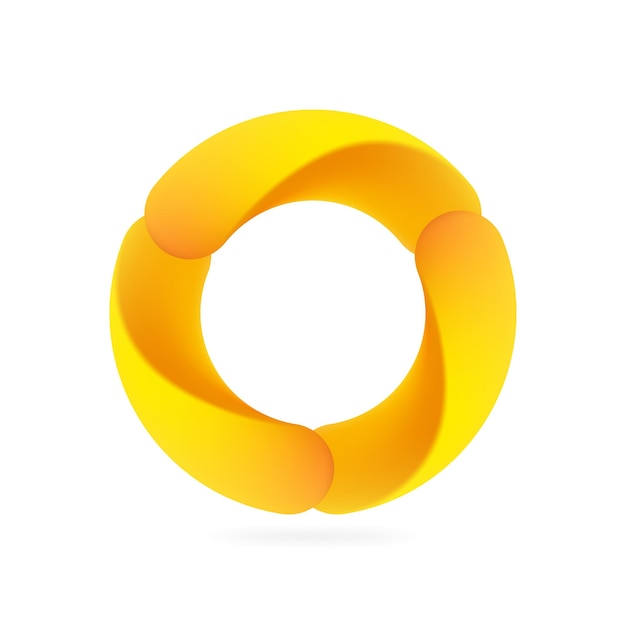 Abstract sphere logo Soft style round icon Three parts emblem