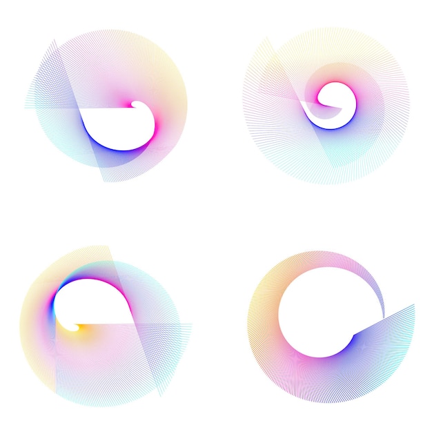 Abstract spiral rainbow design element on white background of twist lines Vector Illustration eps 10 Golden ratio traditional proportions vector icon Fibonacci spiral for elegant business card