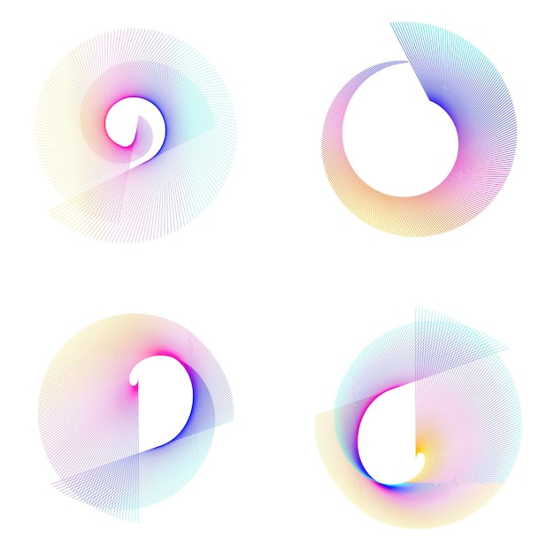 Abstract spiral rainbow design element on white background of twist lines Vector Illustration eps 10 Golden ratio traditional proportions vector icon Fibonacci spiral for elegant business card
