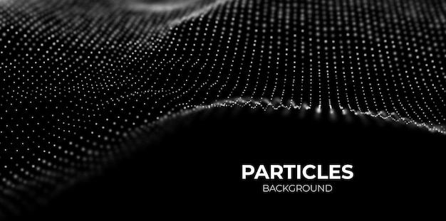 abstract technology background digital white particle wave sound structure visualization