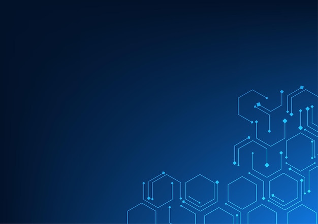 Abstract technology background Hexagon with truncated lines It is modern interesting hightech